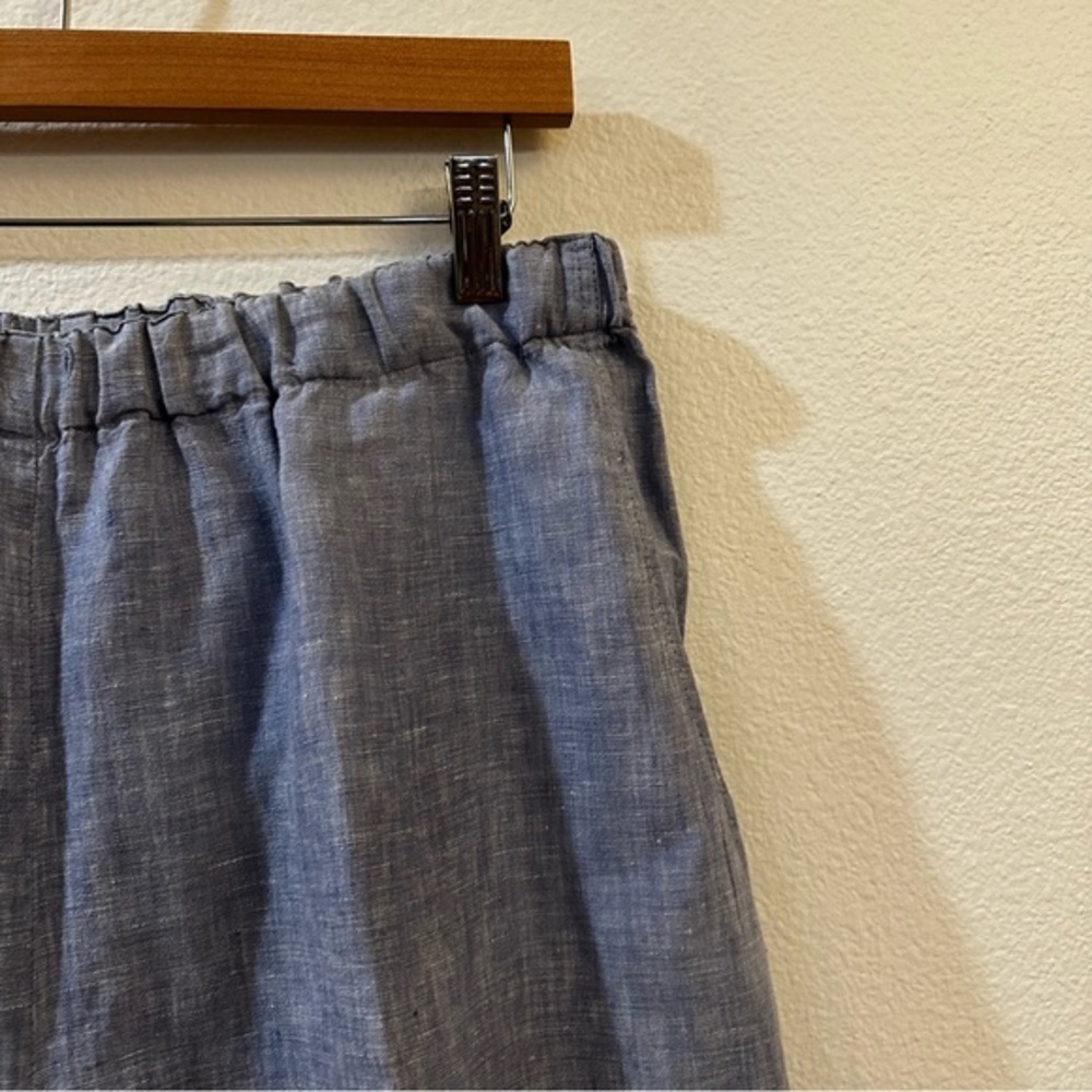 Flax Women's High‎ Waisted Elastic Waist Linen Cropped Pants Size Medium - Picture 3 of 7